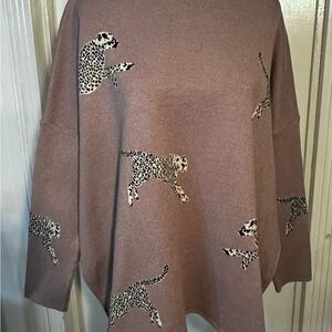 Entro Textured Knit Sweater in Taupe Cream and Black